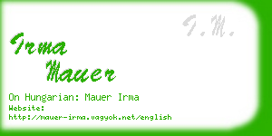 irma mauer business card